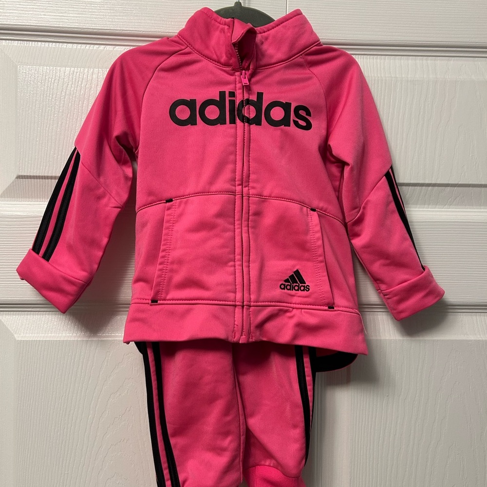 Adidas Infant Pink Tracksuit